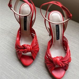 Zara Red Knotted Heels